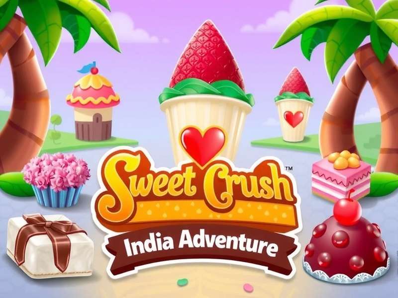 Sweet Crush India Adventure game cover featuring Indian sweets